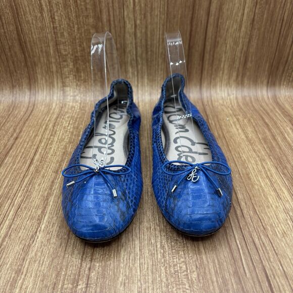 Sam Edelman Womens Leather Snakeskin Print Felicia Slip-on Ballet Flats Gray 7.5 - Picture 5 of 9